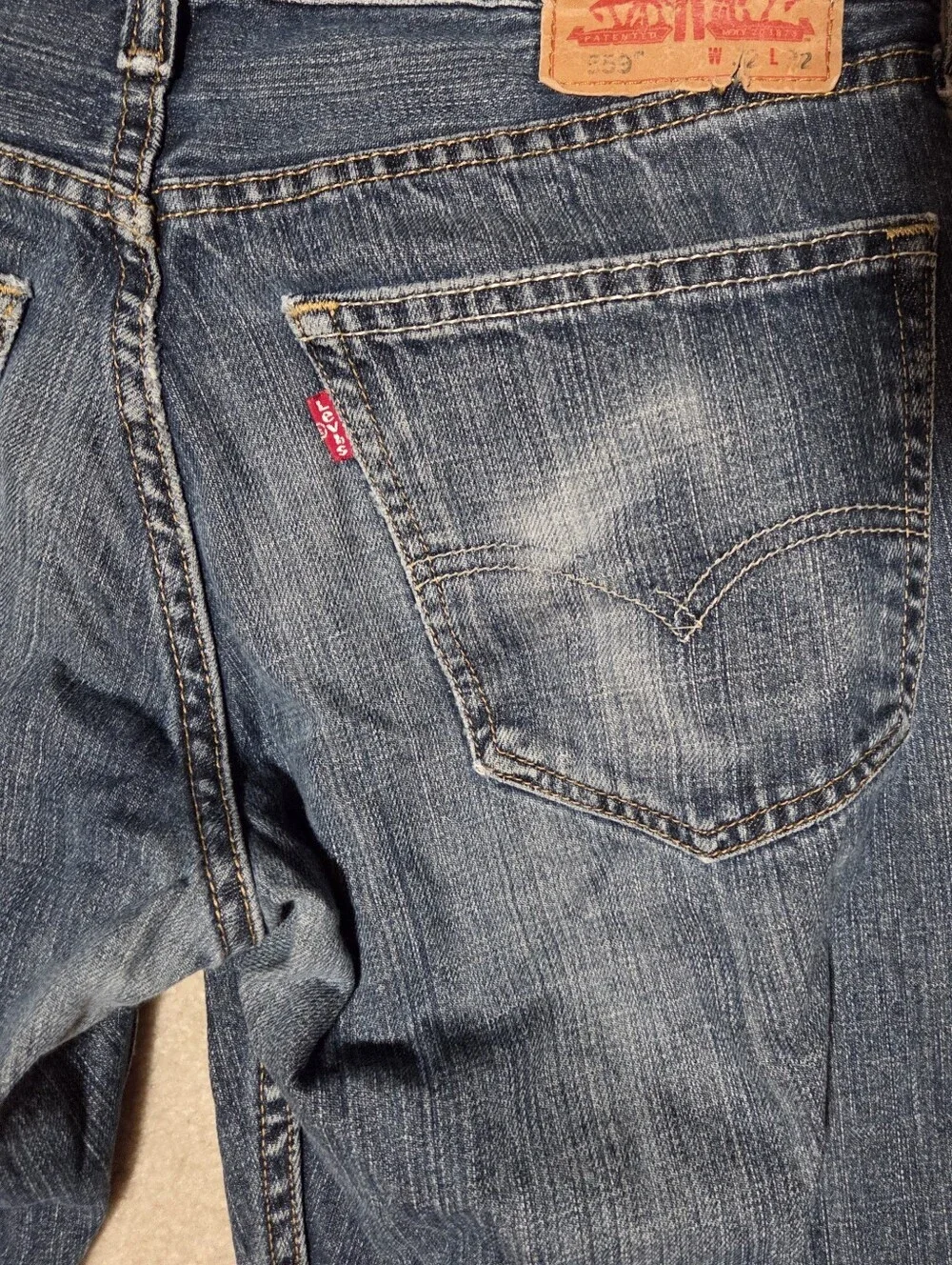 Levis 569 Jeans Mens 32x32 Relaxed Loose Straight Medium Blue Denim Grunge Y2K